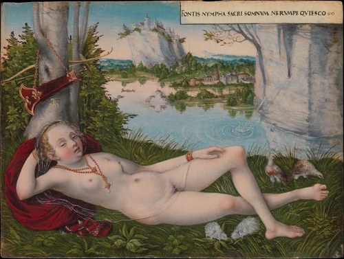 Nymph of the Spring by Lucas Cranach the Younger, painting, 1540-1555