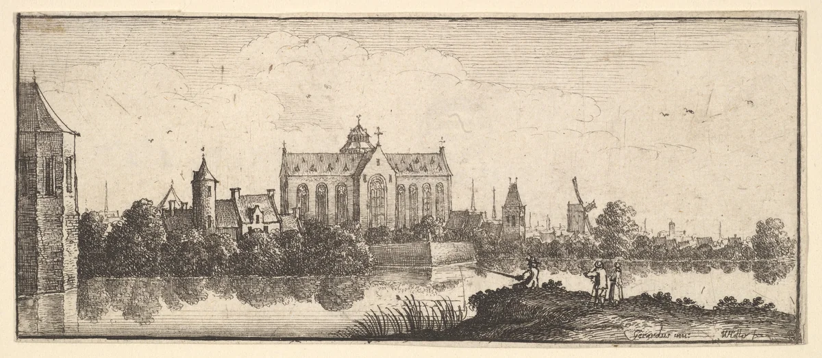 The Church by the Water by Wenceslaus Hollar, print, 1625-1677