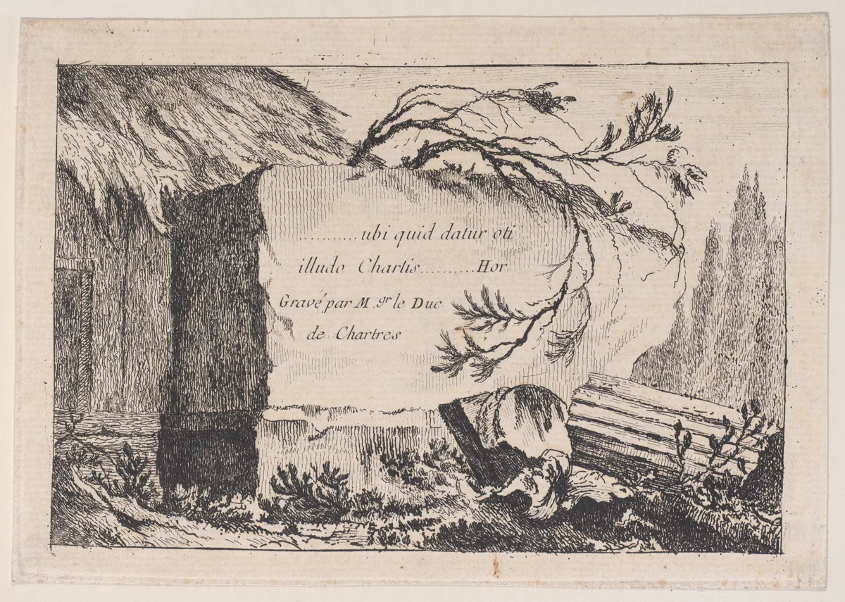 Title Page to Series of Landscapes by Louis Philippe Joseph, print, 1740-1785