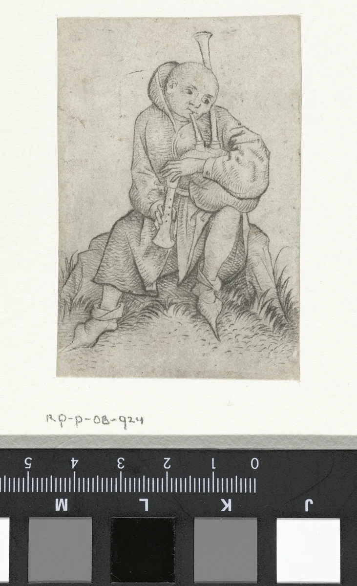 Doedelzakspeler by Meester van het Amsterdamse Kabinet, print, 1470-1475