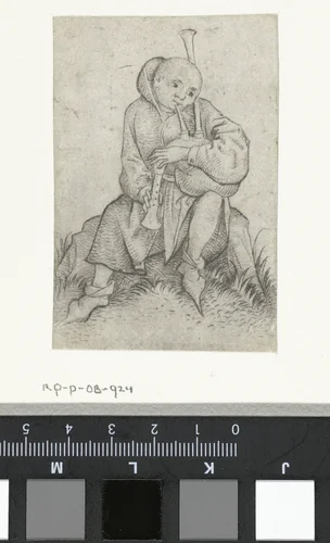 Doedelzakspeler by Meester van het Amsterdamse Kabinet, print, 1470-1475
