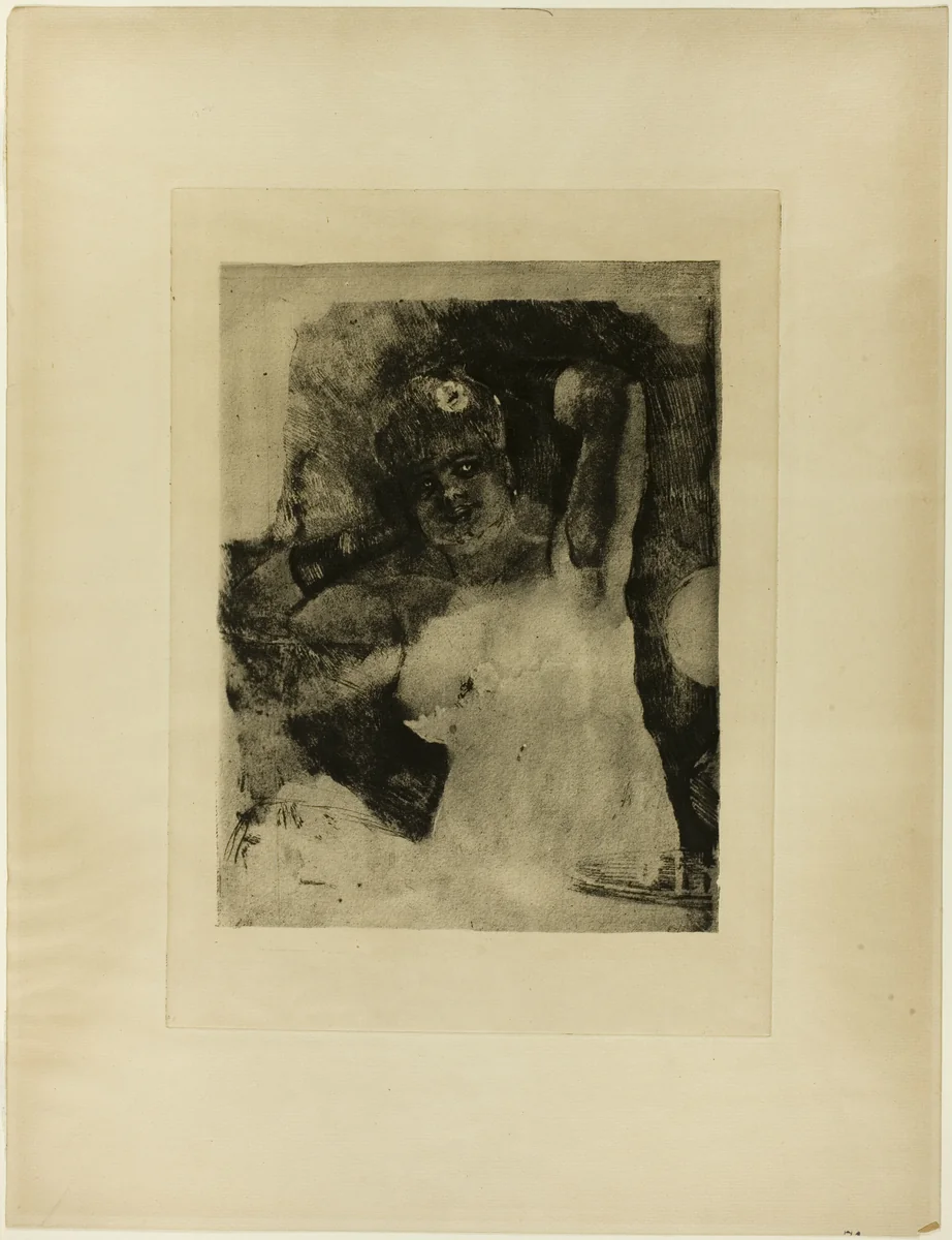 Woman with a Carcel Lamp by Félicien Rops, other, 1876