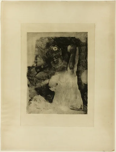 Woman with a Carcel Lamp by Félicien Rops, other, 1876