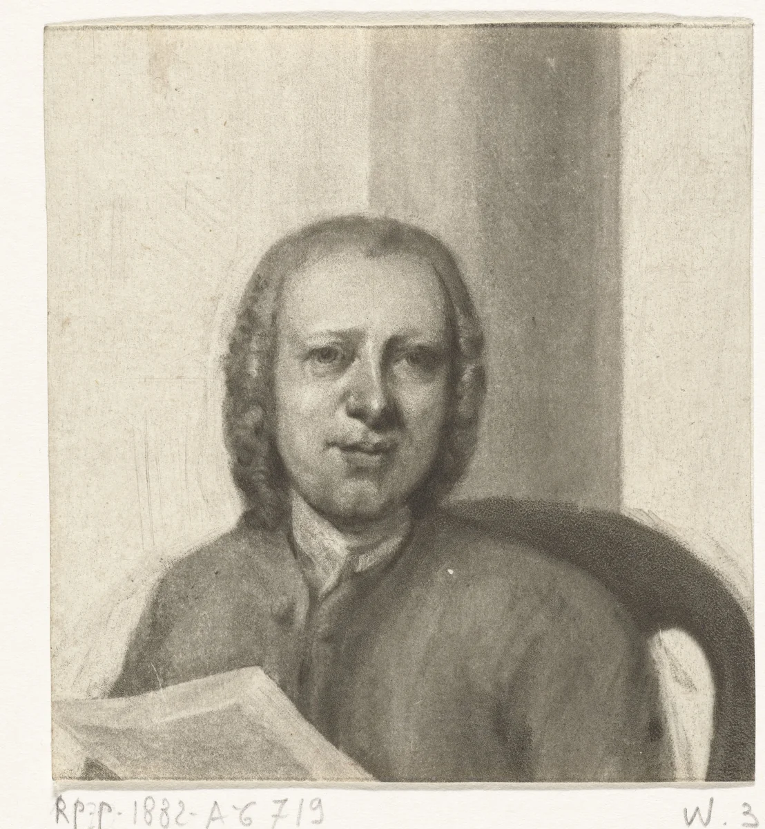 Portret van een onbekende man by Jurriaan Cootwijck, print, 1724-1798