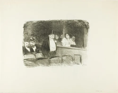 At the Theater by Jean-Louis Forain, print, 1887-1897