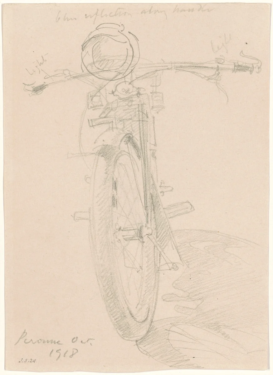 Motorcycle [recto] by John Singer Sargent, drawing, 1918