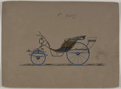 Design for Cabriolet or Victoria, no. 3657 by Brewster & Co., drawing, 1881