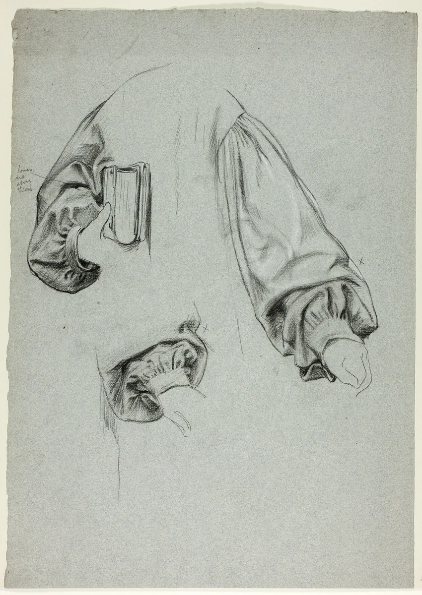 Three Sketches of Sleeves by Henry Stacy Marks, drawing, 1849-1898