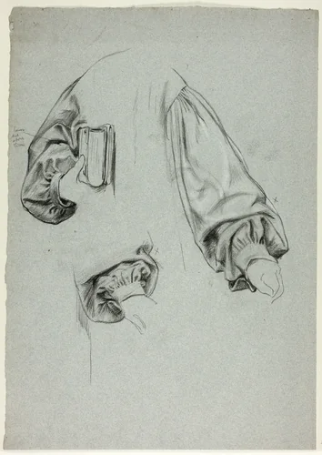 Three Sketches of Sleeves by Henry Stacy Marks, drawing, 1849-1898