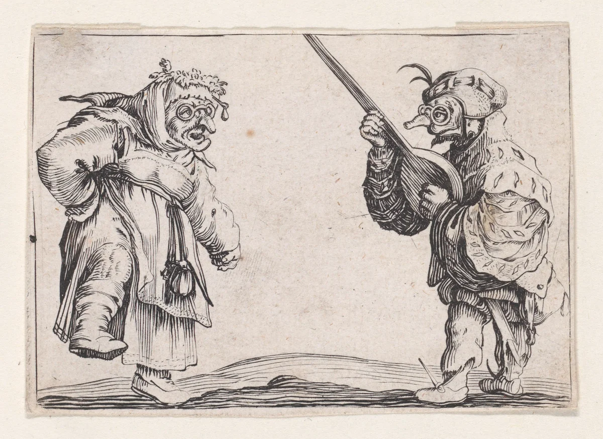 Copy of Les Danseurs Au Luth (The Dancers with a Lute), from "Les Caprices" by anonymous, print, 1620-1700