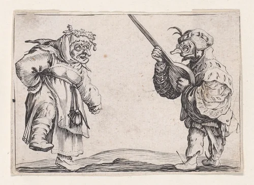 Copy of Les Danseurs Au Luth (The Dancers with a Lute), from "Les Caprices" by anonymous, print, 1620-1700