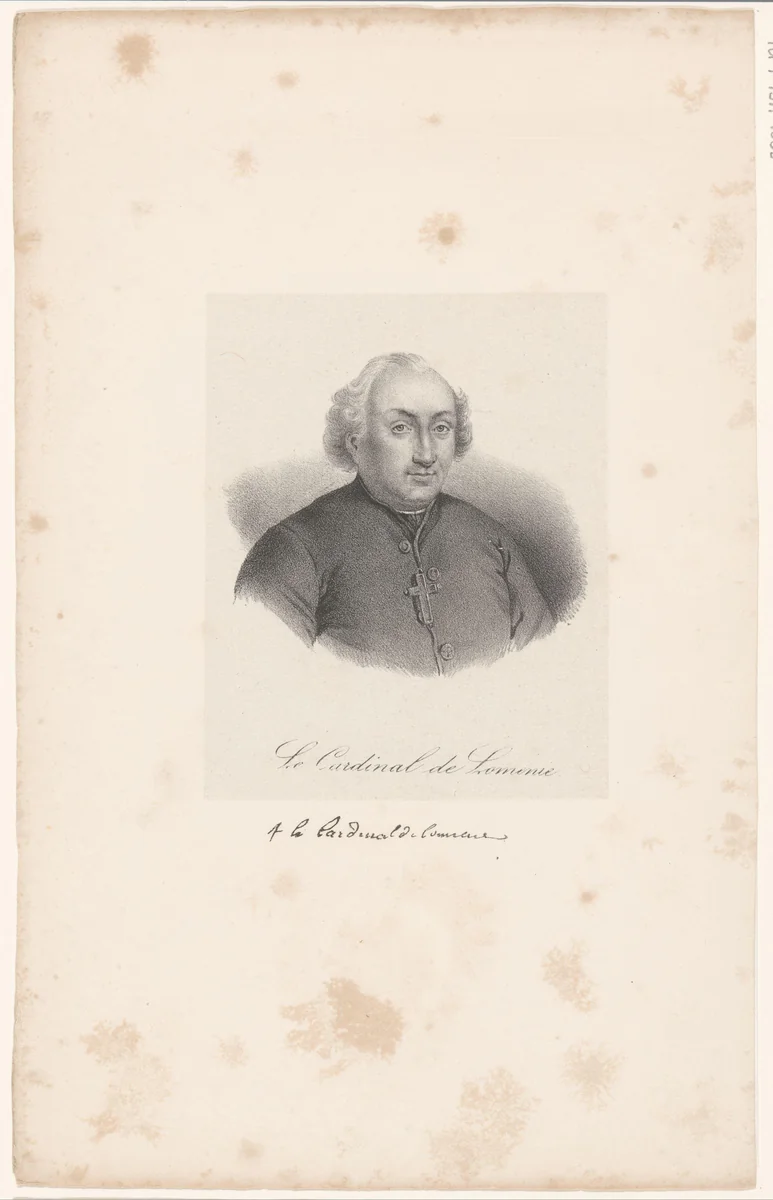 Portret van Étienne-Charles de Loménie de Brienne by anonymous, print, 1818-1842