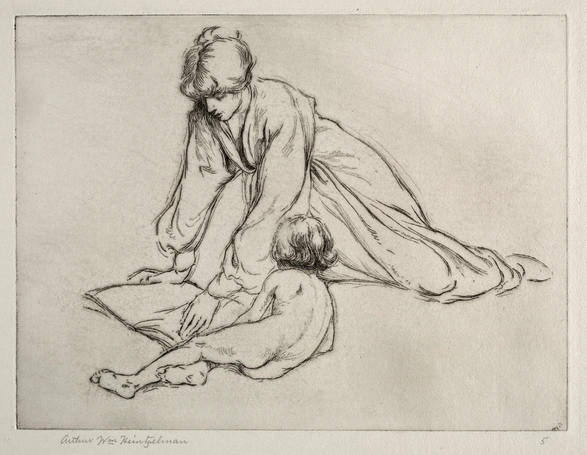 The Sun Bath by Arthur William Heintzelman, print, 1919