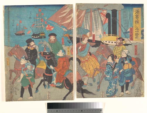 A Glance at Miyosaki, Yokohama by Utagawa Yoshimori, print, 1850-1870