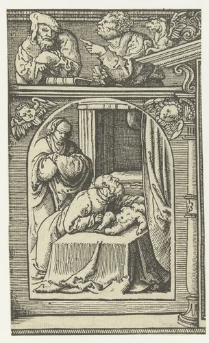 Elia en de zoon van de weduwe van Zarfath by anonymous, print, 1525-1530