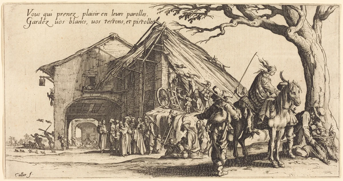 The Stopping Place by Jacques Callot, print, 1621