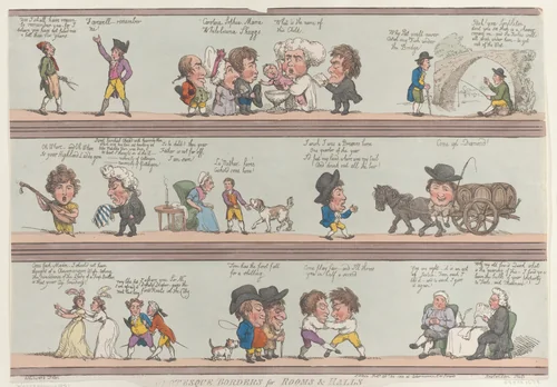 Grotesque Borders for Rooms & Halls by Thomas Rowlandson, print, 1800