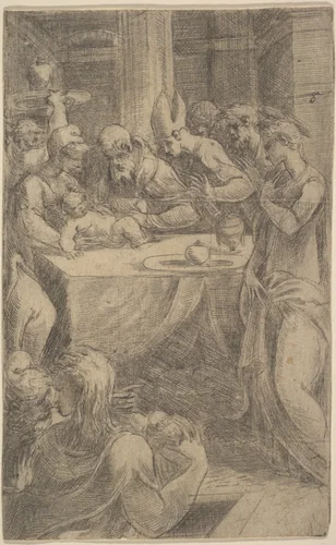 The Circumcision of Christ by Andrea Schiavone, print, 1537-1551
