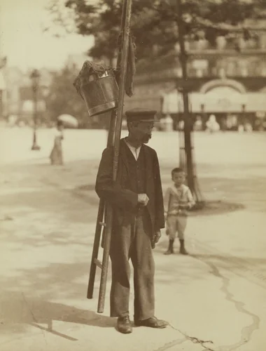 Untitled [window washer] by Eugène Atget, photograph, 1899
