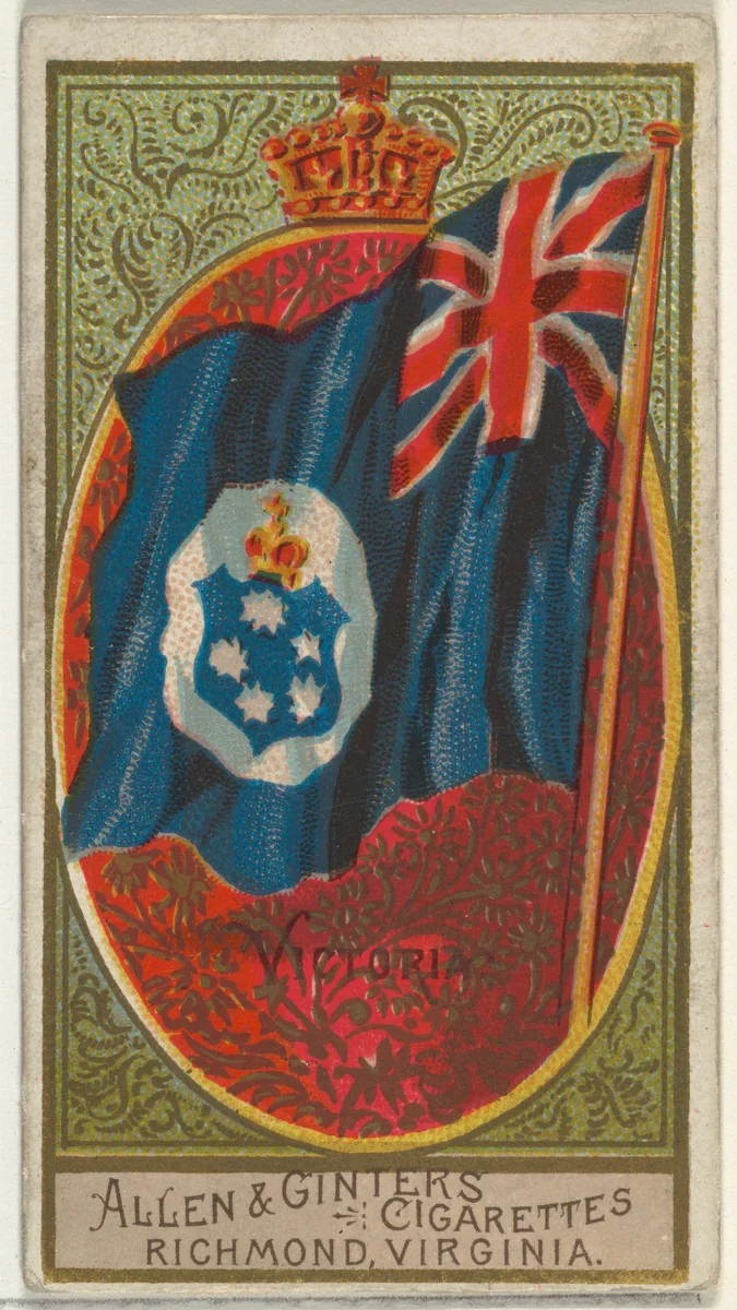 Victoria, from Flags of All Nations, Series 2 (N10) for Allen & Ginter Cigarettes Brands by Allen & Ginter, print, 1890
