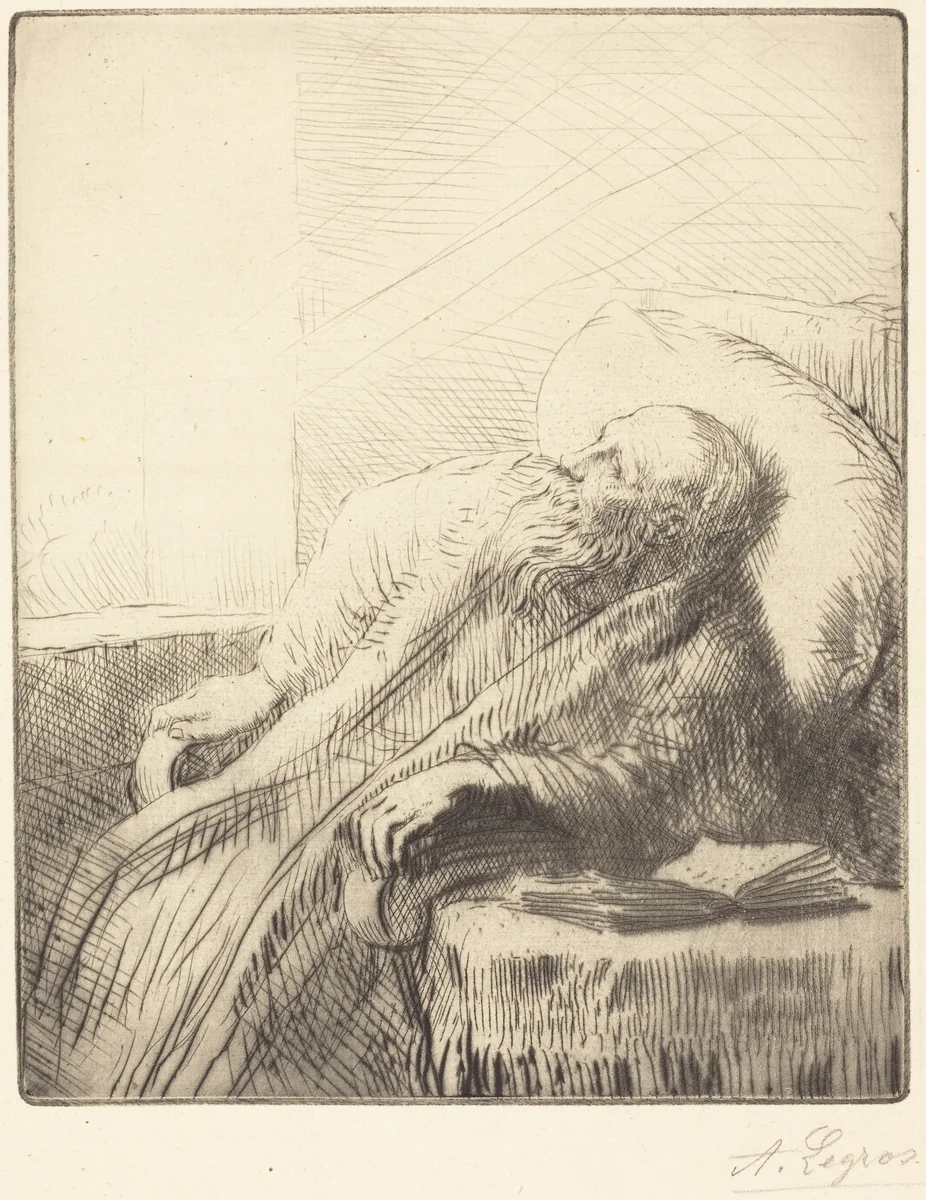 Convalescent (Le convalescent) by Alphonse Legros, print, 1837-1911