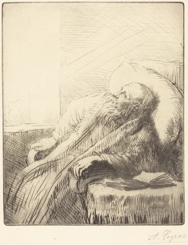 Convalescent (Le convalescent) by Alphonse Legros, print, 1837-1911