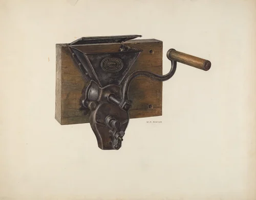 Coffee Mill by Milton Bevier, index of american design, 1940