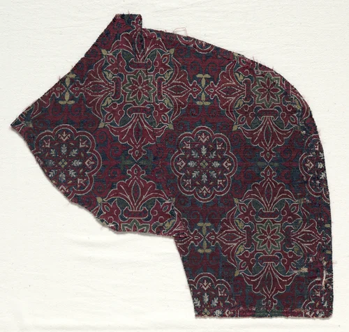 Lampas fragment with foliate medallions by Unknown, textile, 1300-1499