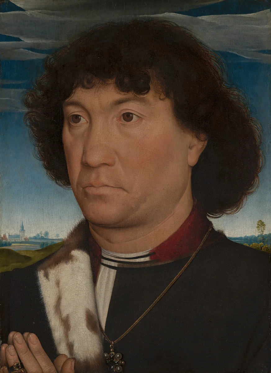Portrait of a Man, possibly from the Lespinette Family by Hans Memling, painting, 1485