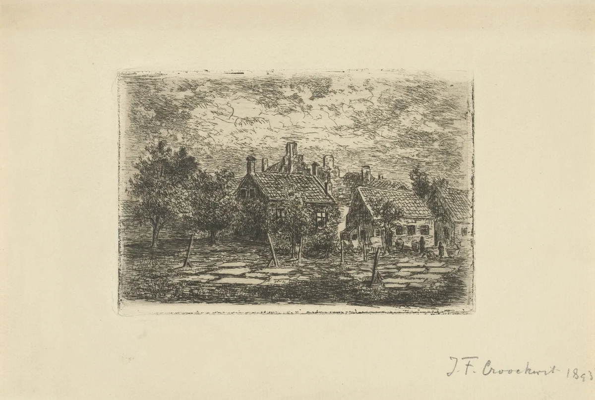 Dorpsrand by Johan Frederik Croockewit, print, 1842-1898