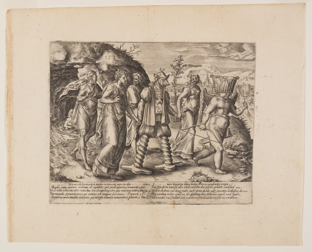 Avarice is the Root of all Evil, from Litis Abusus (The Abuses of the Law) by Hendrick Goltzius, print, 1571-1581