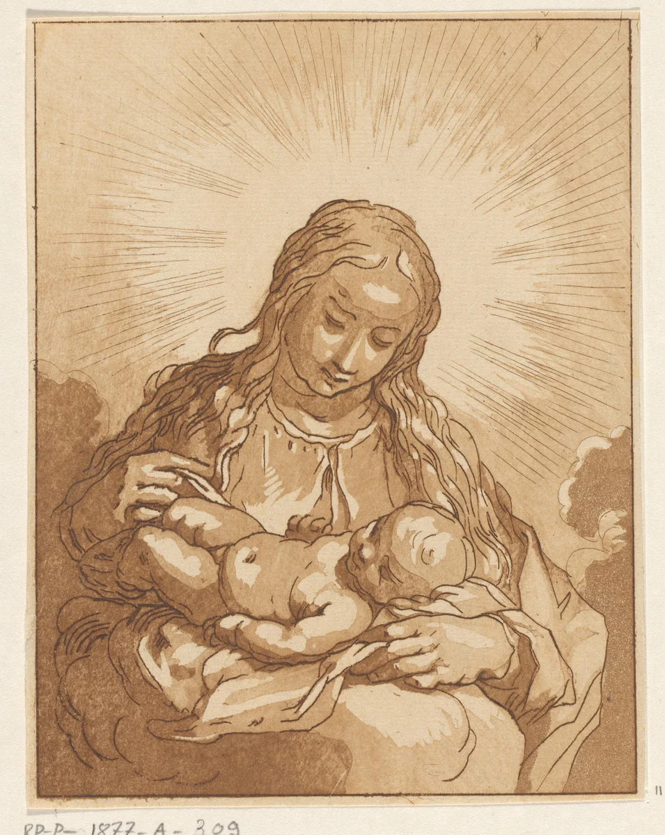 Maria met Kind by Anthonie van den Bos, print, 1778-1838