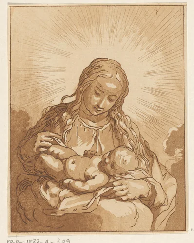 Maria met Kind by Anthonie van den Bos, print, 1778-1838