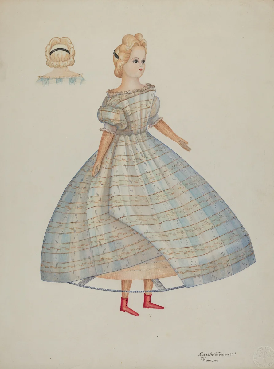Doll - "Nellie Bates" by Edith Towner; Josephine C. Romano, index of american design, 1937