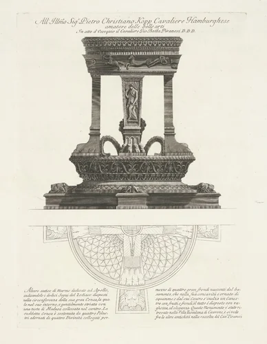 Tripod gewijd aan Apollo by Giovanni Battista Piranesi, print, 1778