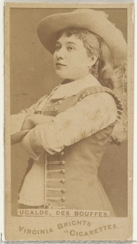 Ugalde, Des Bouffes, from the Actors and Actresses series (N45, Type 1) for Virginia Brights Cigarettes by Allen & Ginter, photograph, 1885-1891