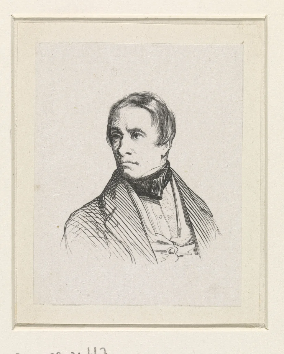 Portret van Hendrik Breukelaar by anonymous, print, 1841-1842