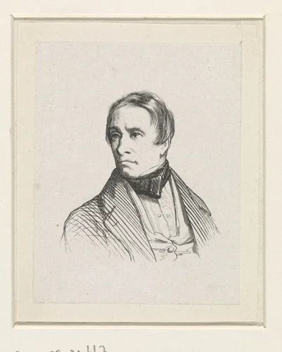 Portret van Hendrik Breukelaar by anonymous, print, 1841-1842