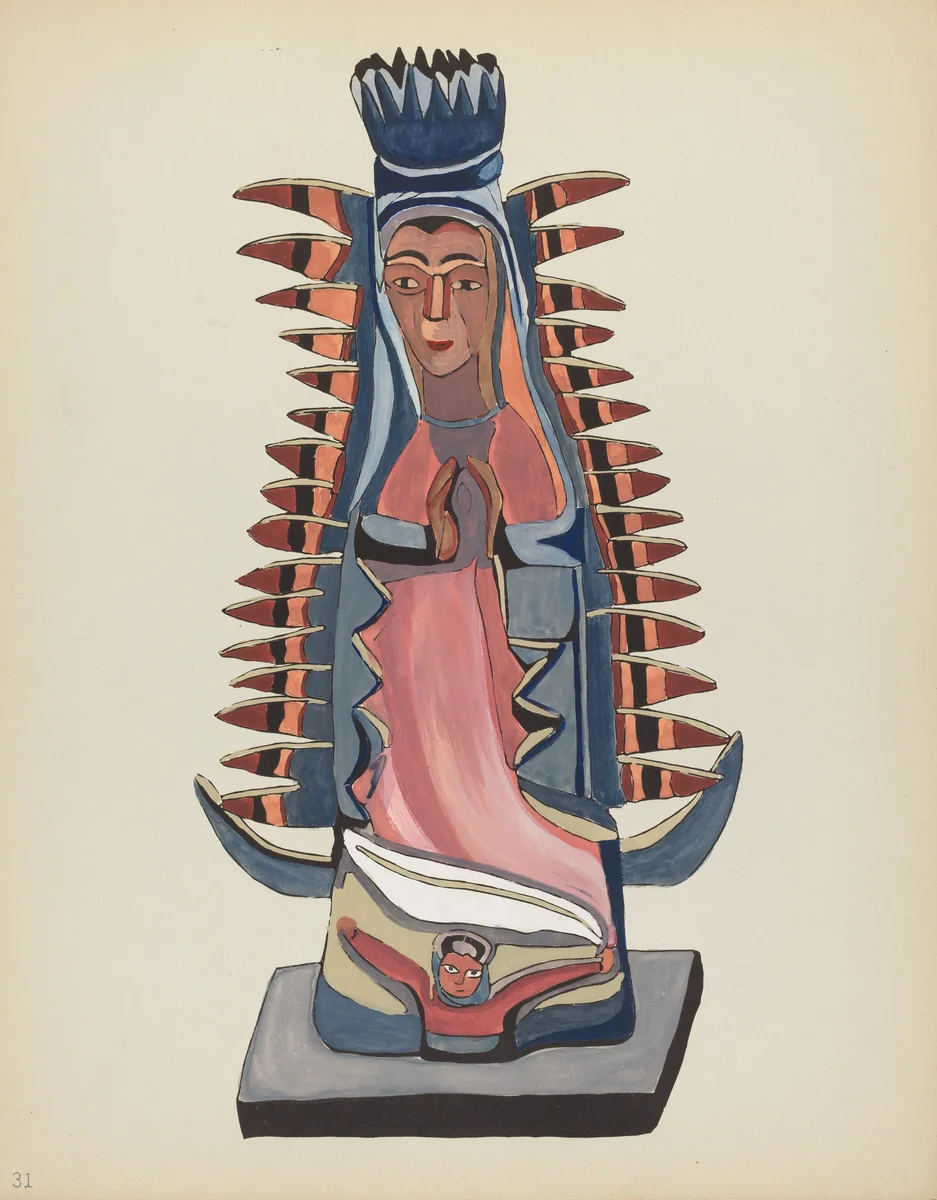 Plate 31: Our Lady of Guadalupe: From Portfolio "Spanish Colonial Designs of New Mexico" by American 20th Century, index of american design, 1935-1942