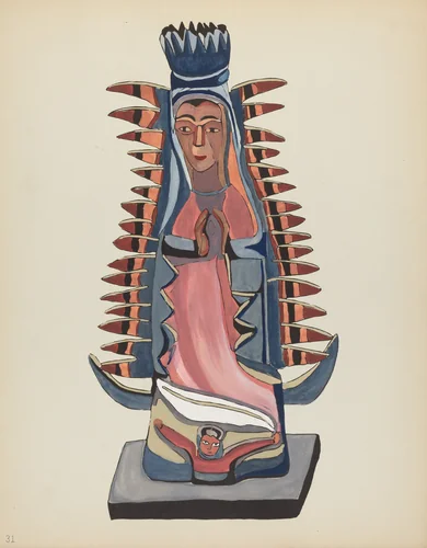 Plate 31: Our Lady of Guadalupe: From Portfolio "Spanish Colonial Designs of New Mexico" by American 20th Century, index of american design, 1935-1942