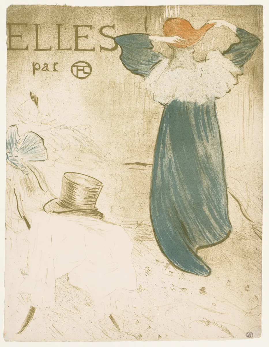 Elles: Frontispiece by Henri de Toulouse-Lautrec, print, 1896
