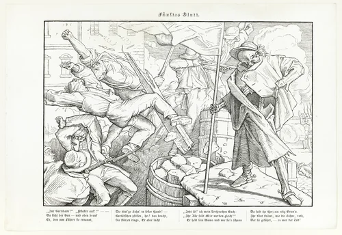 Auch ein Todtentanz, plate V by Alfred Rethel, print, 1848