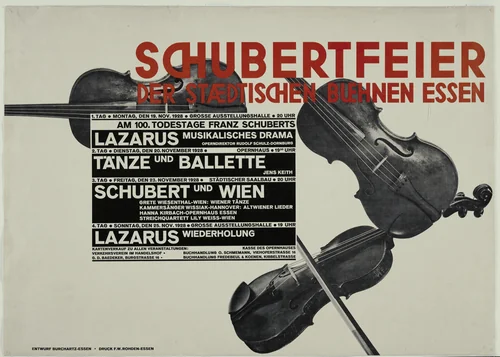 Schubertfeier der Staedtischen Buehnen Essen by Max Burchartz, design, 1928