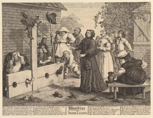 Hudibras in Tribulation (Twelve Large Illustrations for Saumel Butler's Hudibras, Plate 6) by William Hogarth, print, 1725-1726