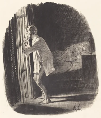 Je crois que j'ai entendu chanter un hibou... by Honoré Daumier, print, 1847