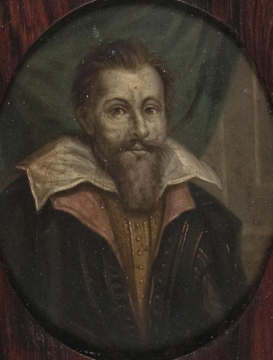Portret van Dominicus Baudius (1561-1613). Hoogleraar in de welsprekendheid, de geschiedenis en de rechten te Leiden by Arnoud van Halen, painting, 1700-1732