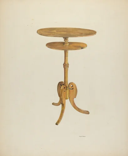 Zoar Bed Side Stand by Angelo Bulone, index of american design, 1939