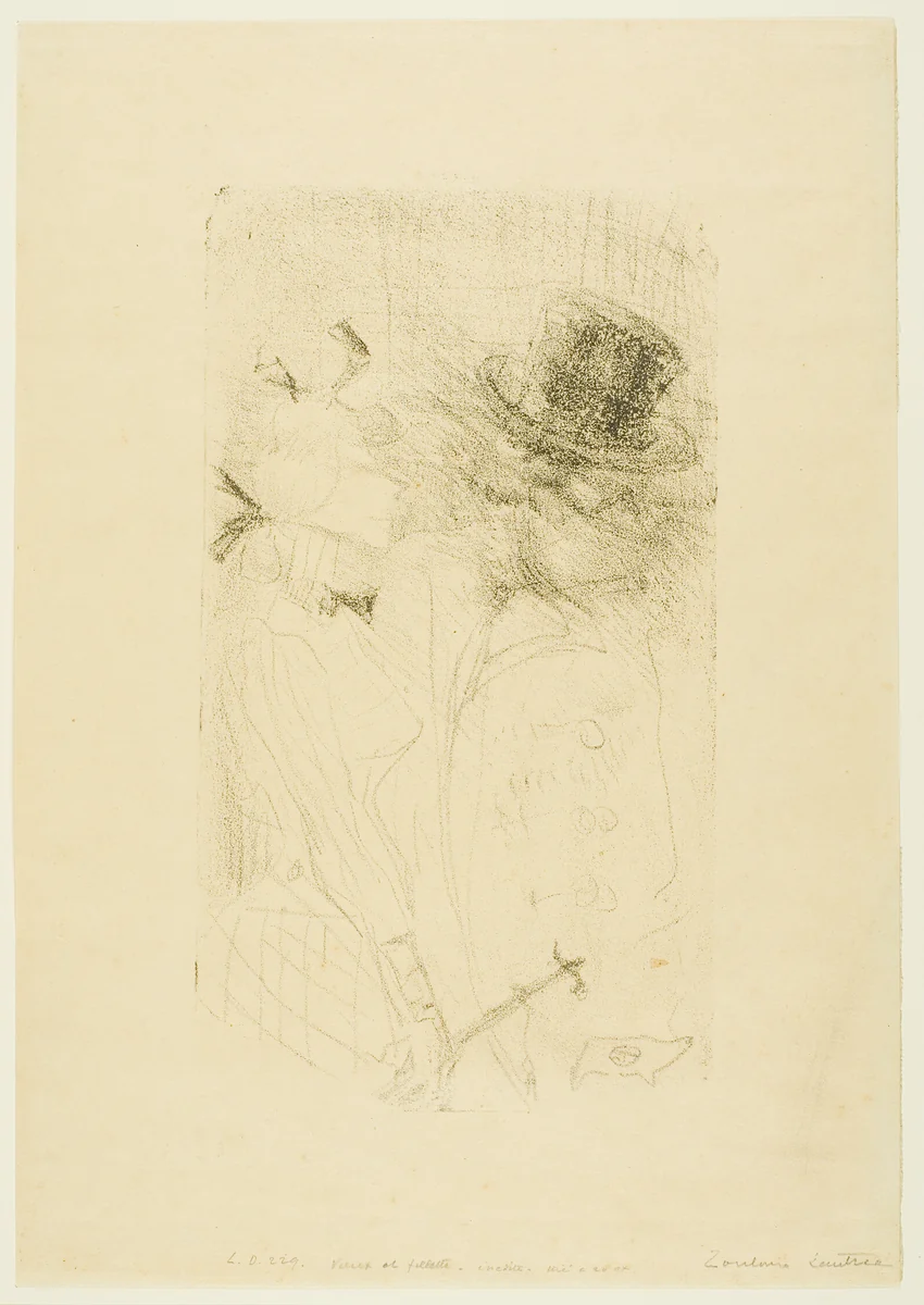 Old Man and Young Girl by Henri de Toulouse-Lautrec, print, 1899