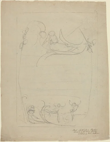 An Armed Man Spurning a Woman [recto] by William Blake, drawing, 1790-1795