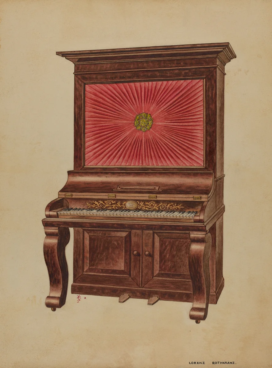 Piano by Lorenz Rothkranz, index of american design, 1936